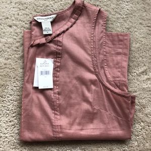 NWT BR Mauve 100% Cotton Blouse-Sz. 14